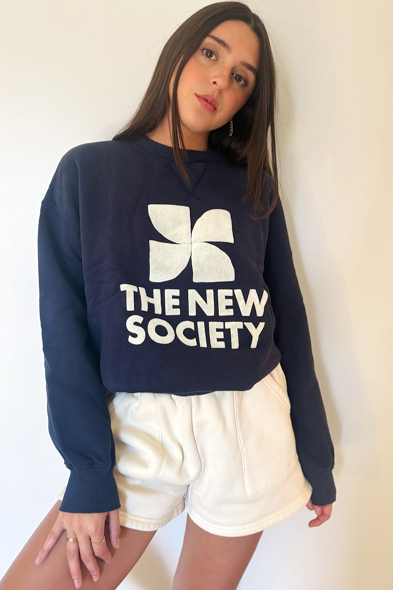 The New Society Space Woman Sweatshirt - Midnight Navy