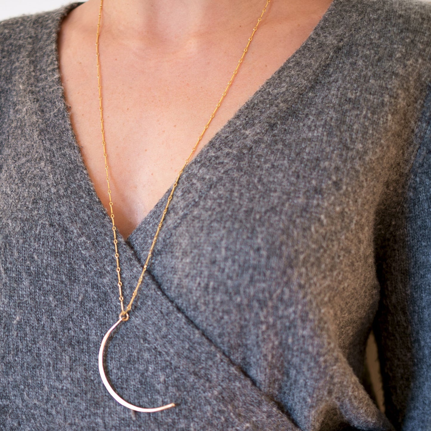 Crescent Pendant Necklace - Large