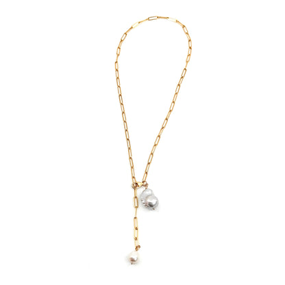 Double Pearl Adjustable Necklace