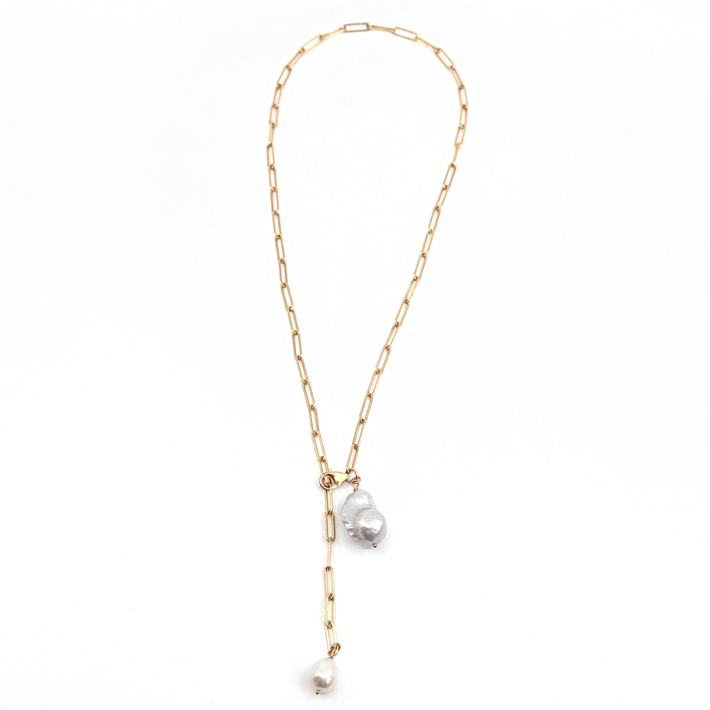 Double Pearl Adjustable Necklace