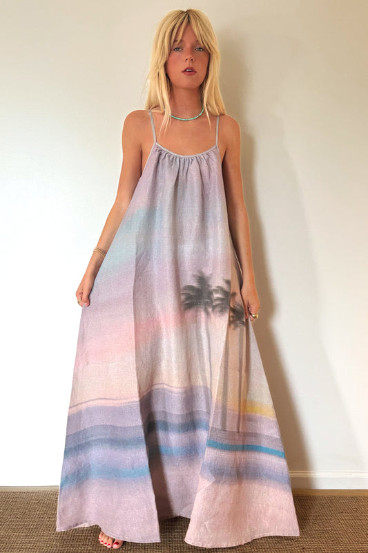 The New Society Sunset Dress- Sunset Print
