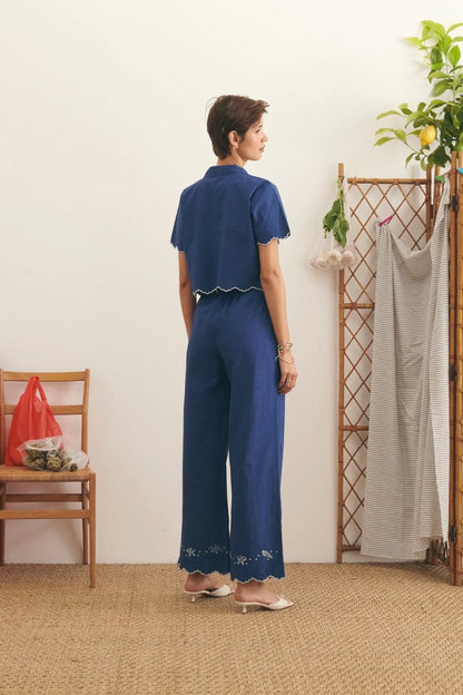 Maison Labiche | Poplin Ultramarine Shells Shirt