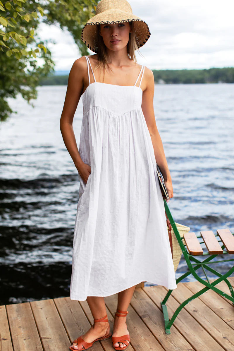 Emerson Fry Baroque Maxi Sundress in Salt
