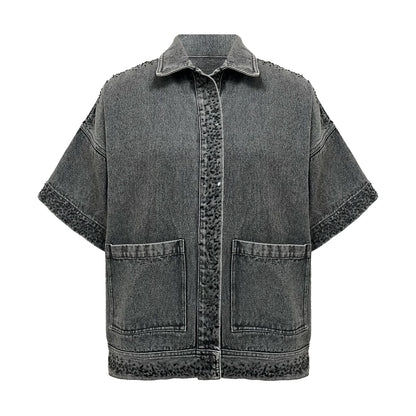 V de Vinster - Emile Short-Sleeved Jacket in Black Denim