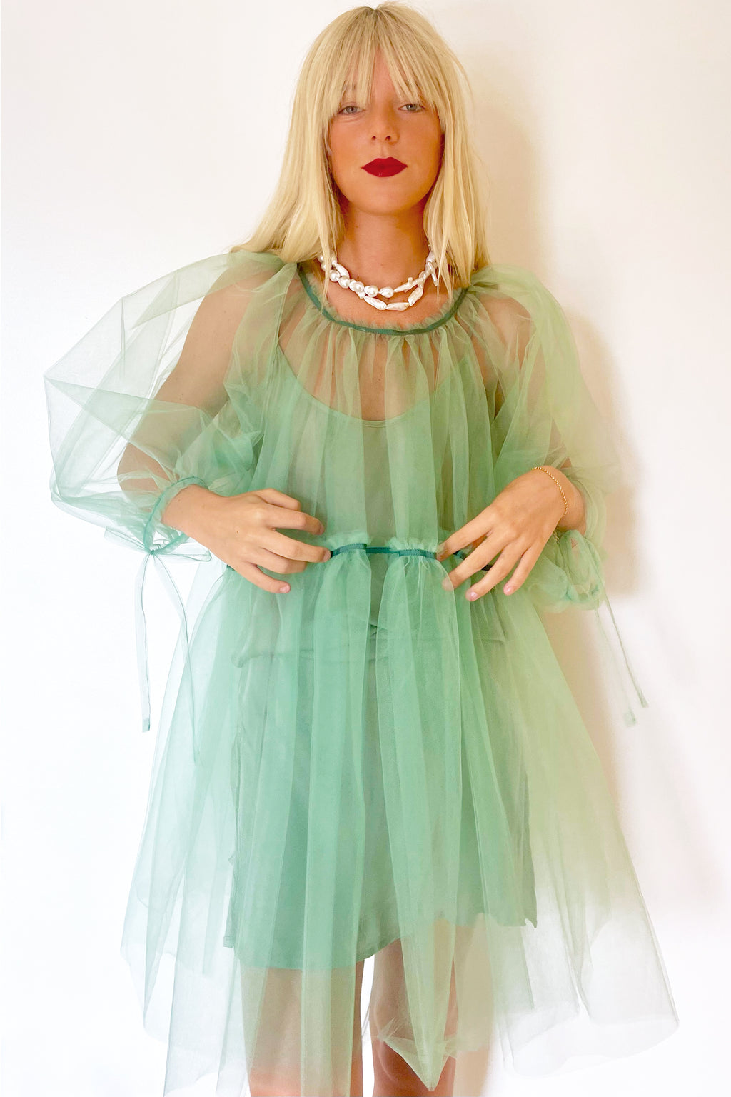 Fiona Tulle Seafoam Dress