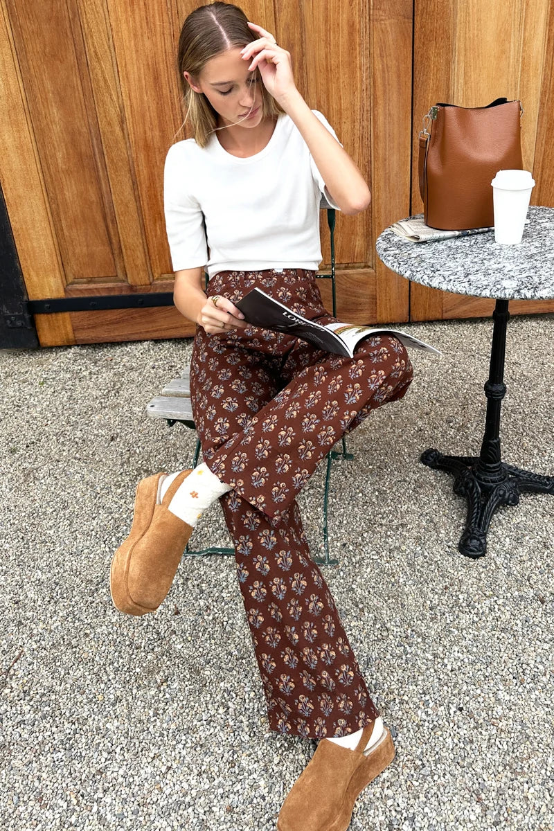 Emerson Fry - Everyday Pants in Library Flowers Cocoa