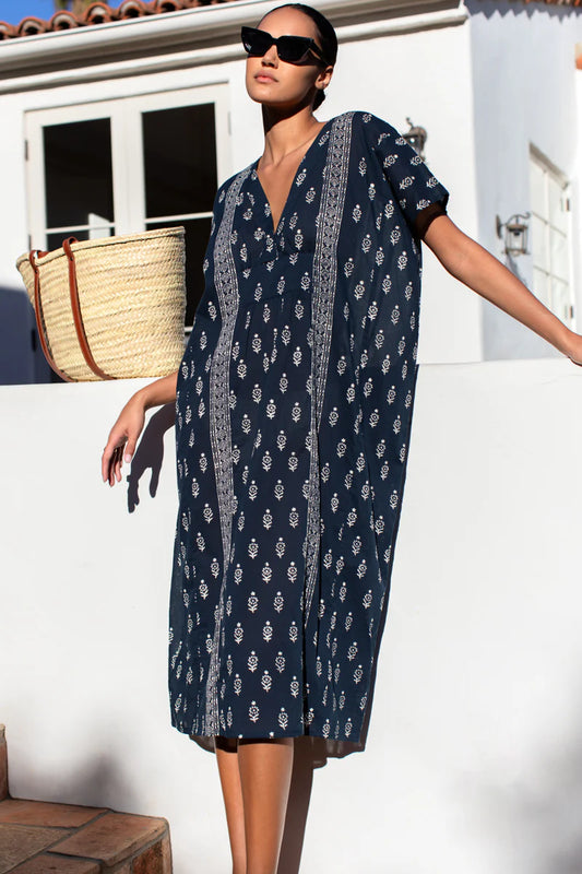 Emerson Fry Francina Caftan - Marguerite Blue 2 Organic