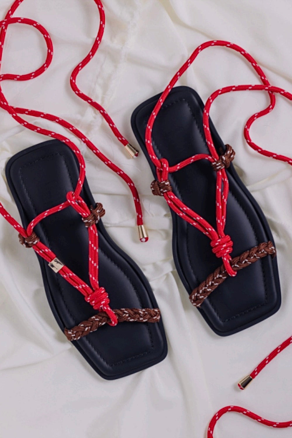 Flòwze - Flò Square Twin Sandals - Red/Brown