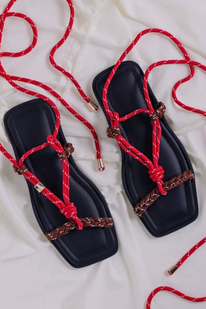 Flòwze - Flò Square Twin Sandals - Red/Brown
