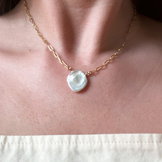 Flat Baroque Pearl Necklace