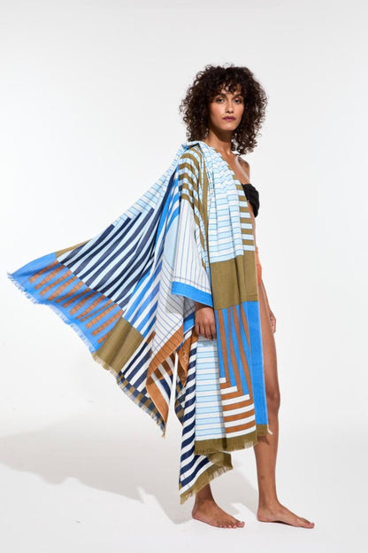 Mapoesie Blue Riviera Beach Towel