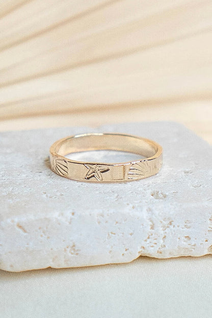 Reem Jewelry - Ocean Starfish Seashell Ring