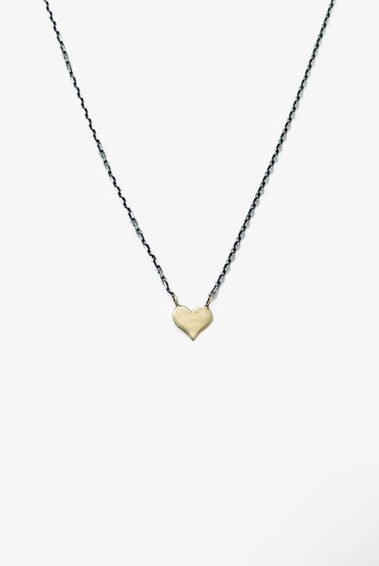 CLP Jewelry - 14k Tiny Gold Heart On Delicate
Sterling Silver Chain