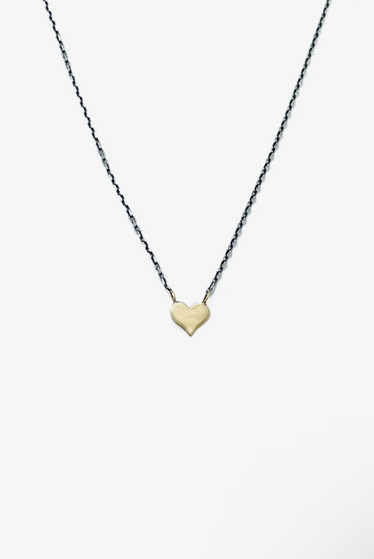 CLP Jewelry - 14k Tiny Gold Heart On Delicate
Sterling Silver Chain