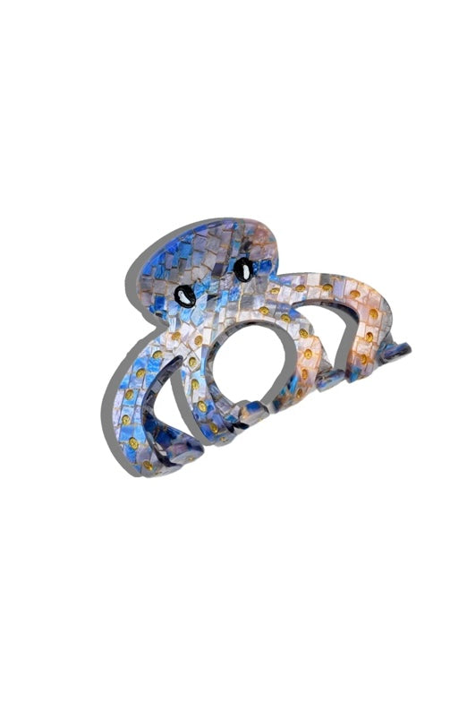 Solar Eclipse Hand-Painted Mini Octopus Claw Hair Clip