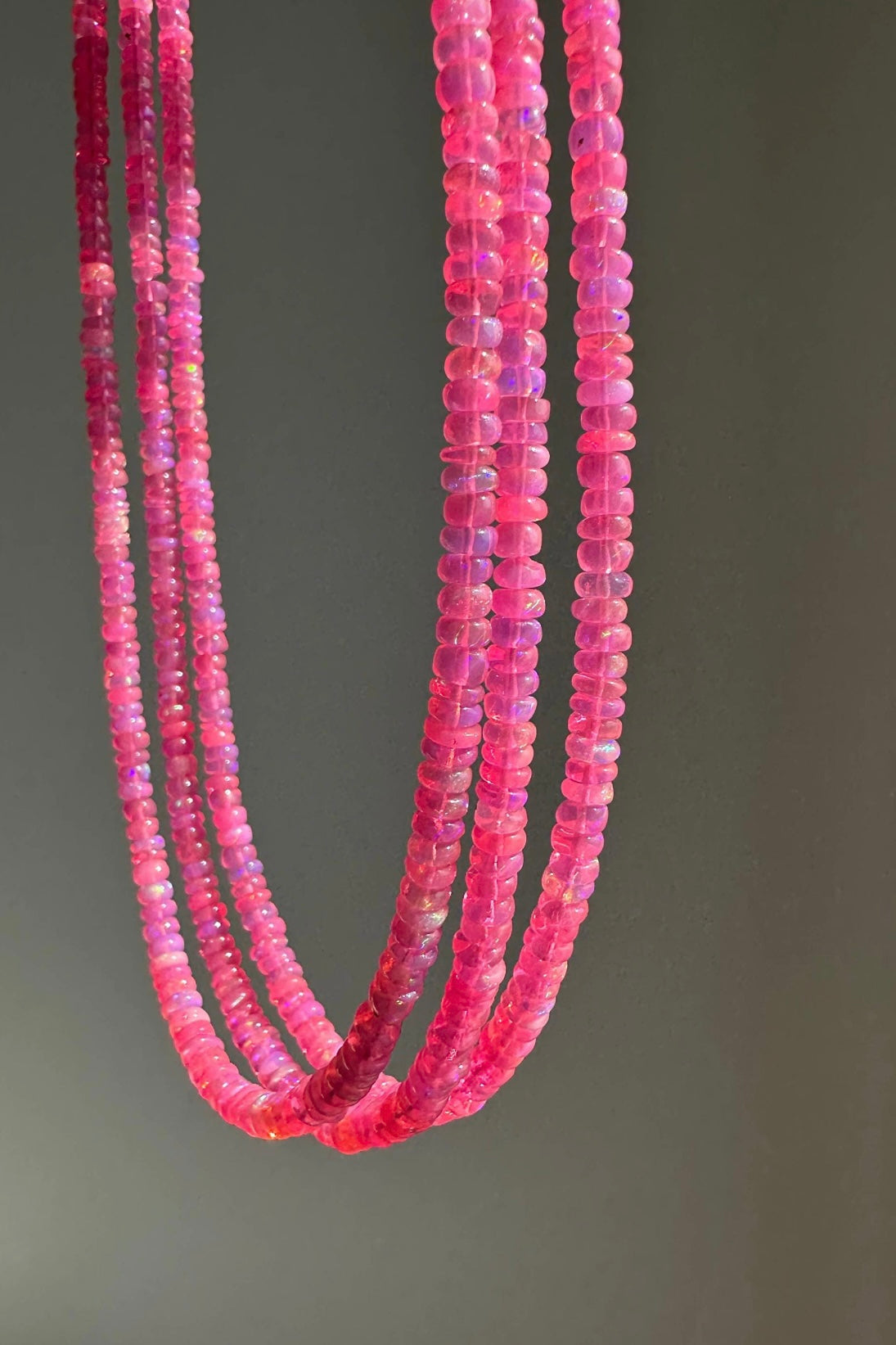 Anokhi Green - Neon Pink Ethiopian Opal Necklace