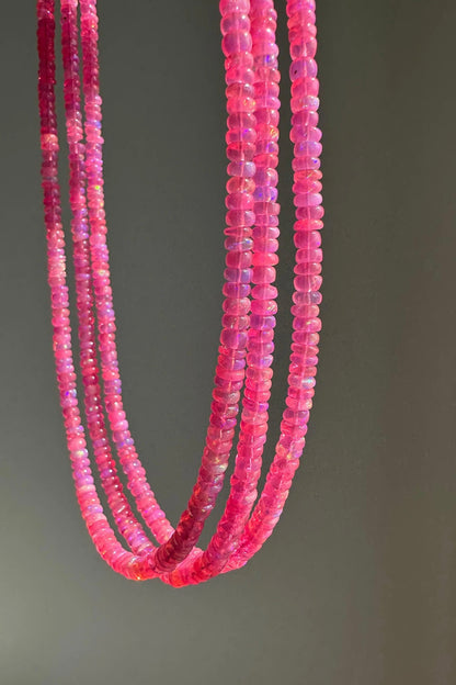 Anokhi Green - Neon Pink Ethiopian Opal Necklace