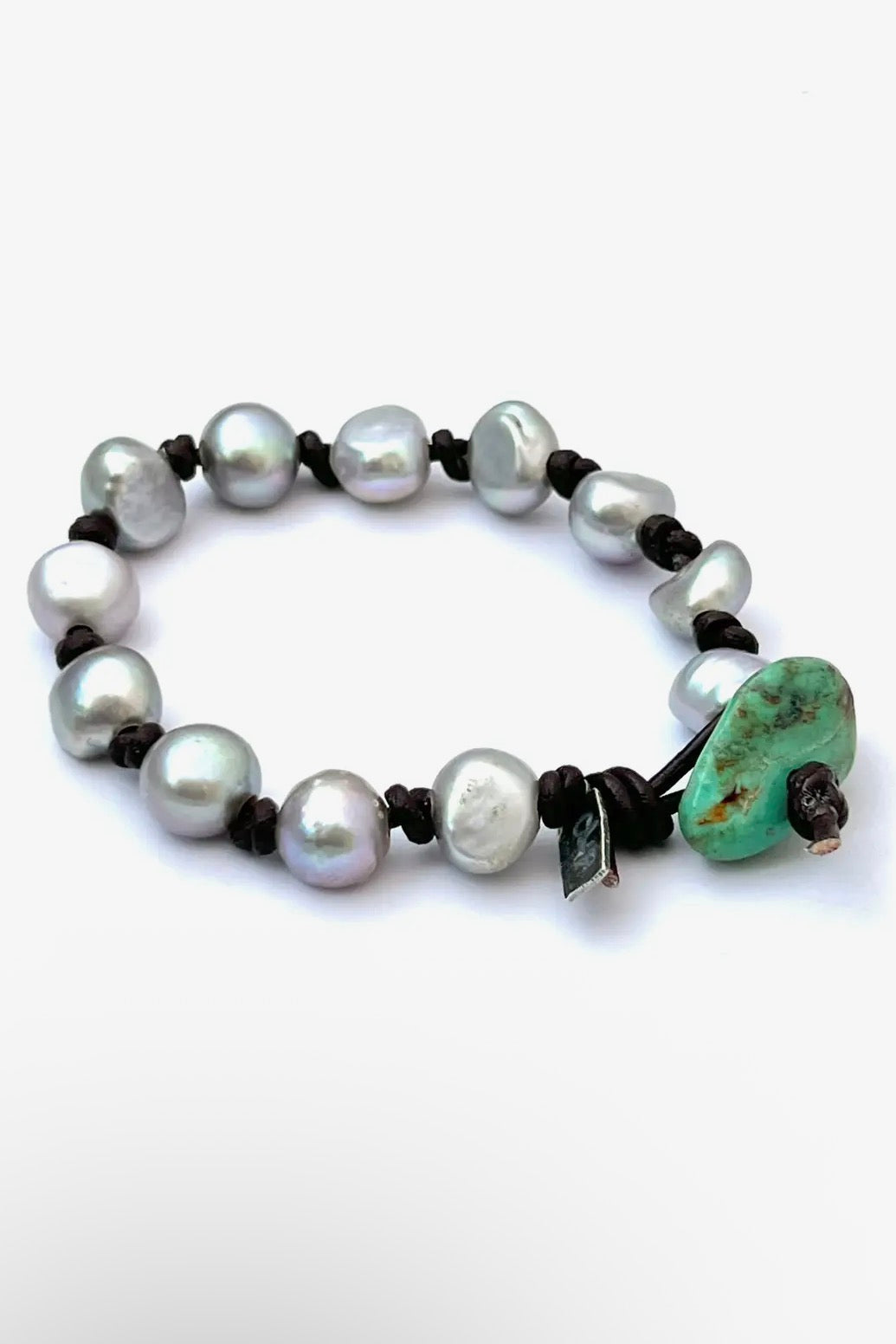 CLP Jewelry - Silver Pearl Knotted Bracelet