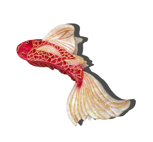 Solar Eclipse Hand-painted Koi Fish Claw Hair Clip | Eco-Friendly