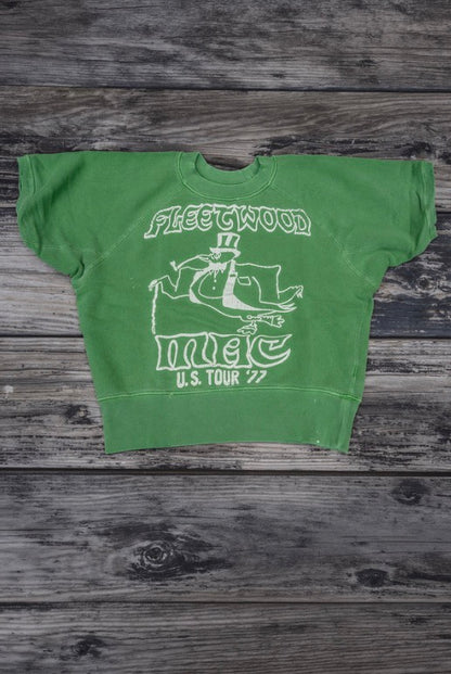 Madeworn Fleetwood Mac Short Sleeve Sweatshirt in Leaf Green