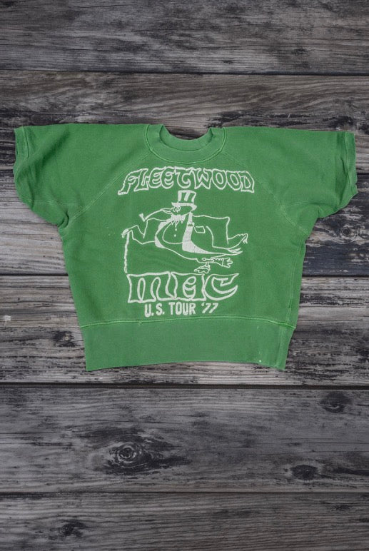 Madeworn Fleetwood Mac Short Sleeve Sweatshirt in Leaf Green