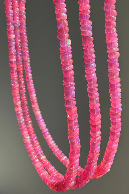Anokhi Green - Neon Pink Ethiopian Opal Necklace