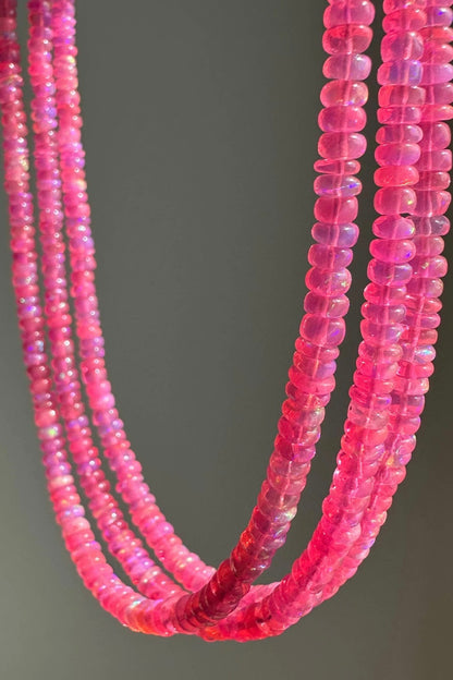 Anokhi Green - Neon Pink Ethiopian Opal Necklace