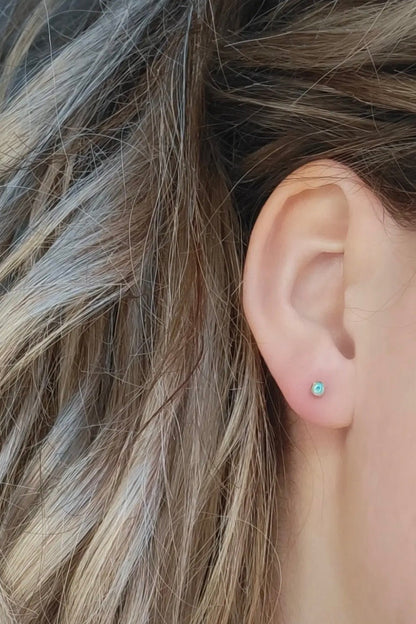 CLP Jewelry - Tiny Stone Stud Earrings in Opal