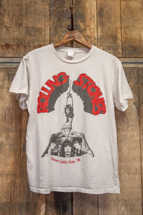 Madeworn Rolling Stones Crew Tee in Vintage White