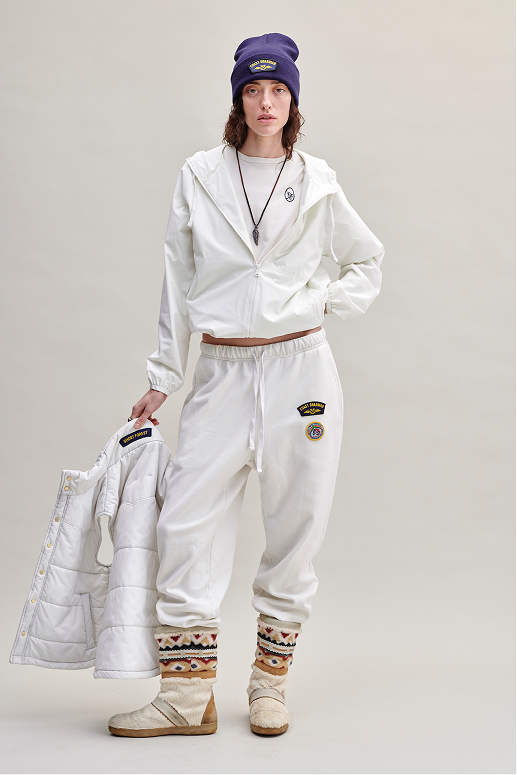 Ghost Forest Surf Club - Surf Scout Patch Jogger in Washed Out White