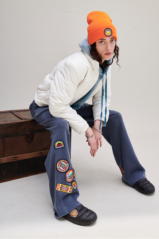 Ghost Forest Surf Club - Surf Scout Patch Wide Leg in Rescue Blue