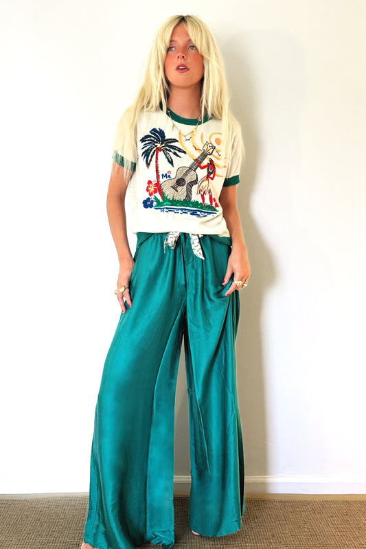 ME369 Annie Wide Leg Pants - Green