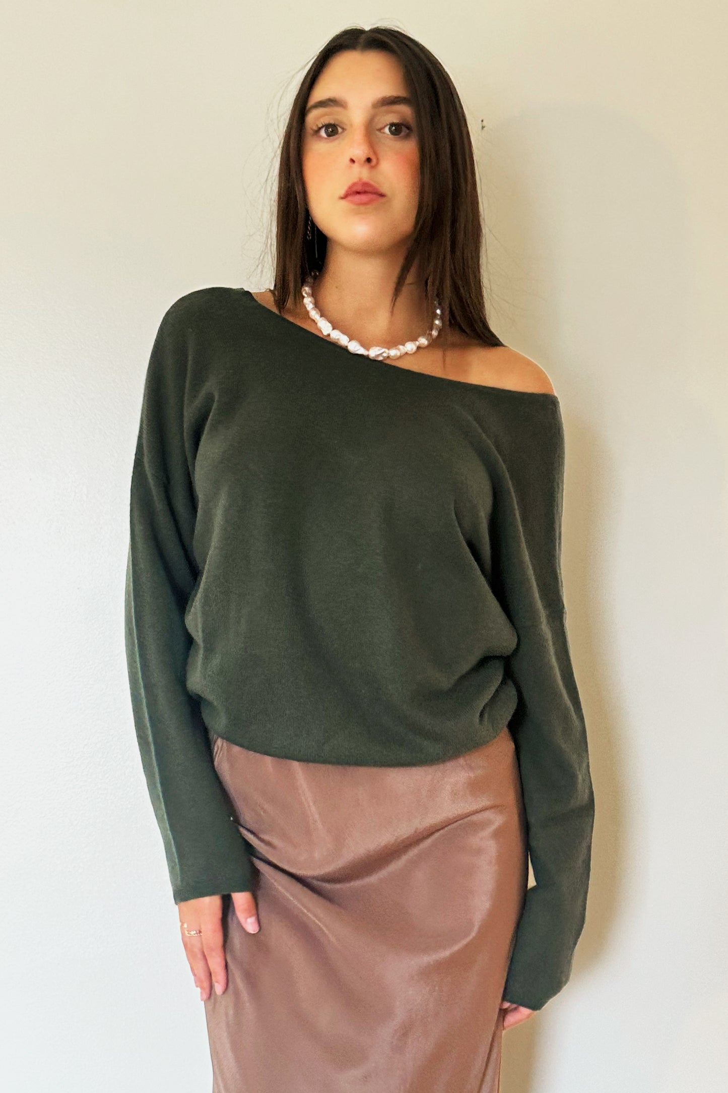 Crush Nala Sexy Back Sweater - Khaki