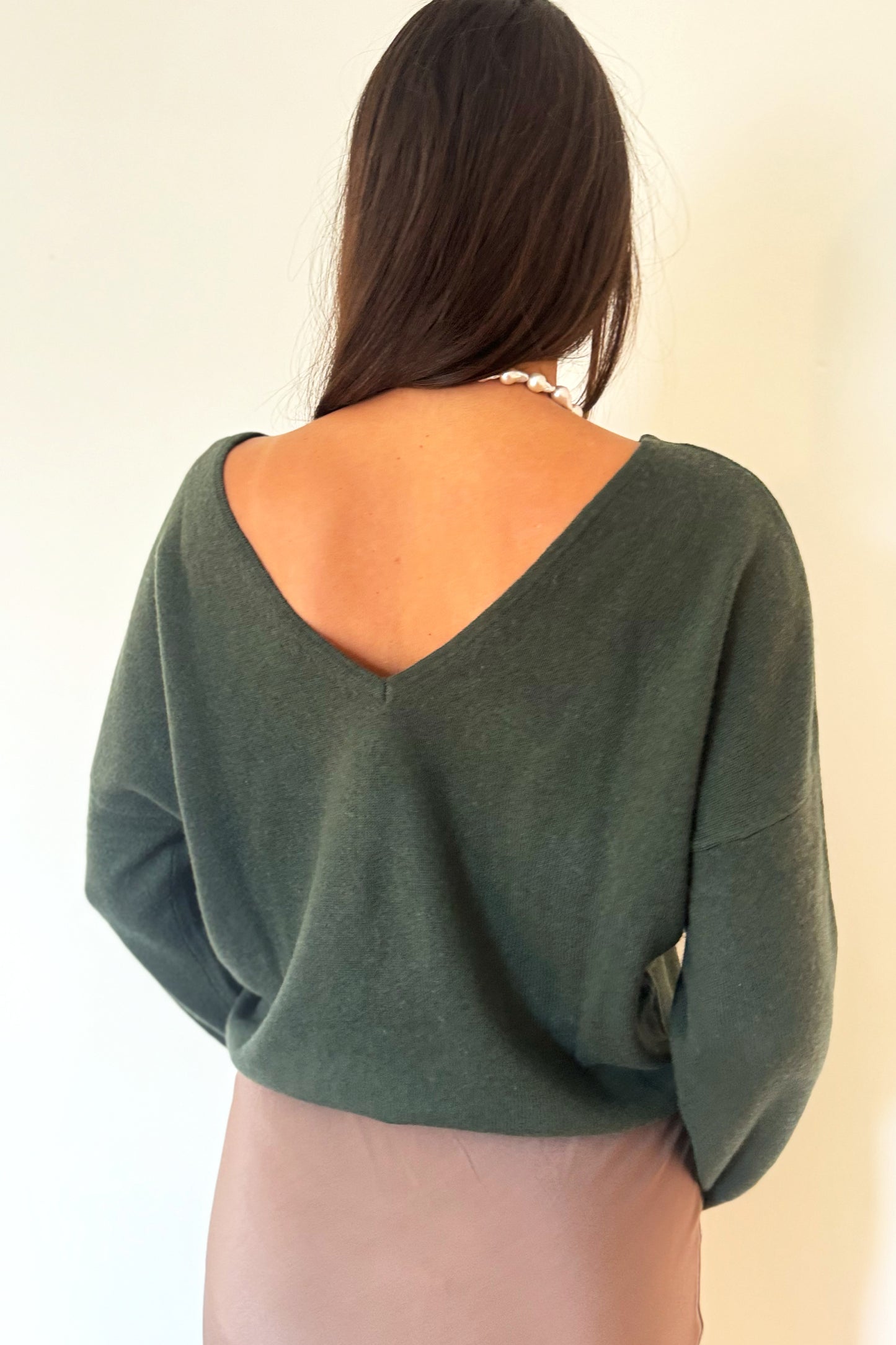 Crush Nala Sexy Back Sweater - Khaki