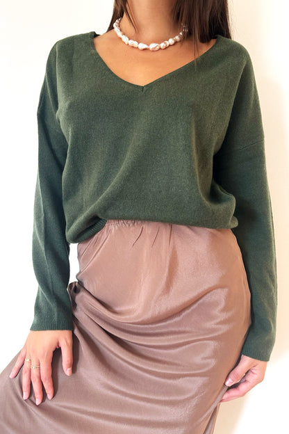 Crush Nala Sexy Back Sweater - Khaki