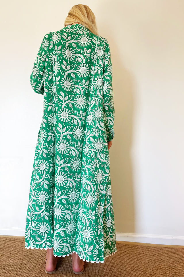 Joshi Floral Long Sleeve Dress in Green