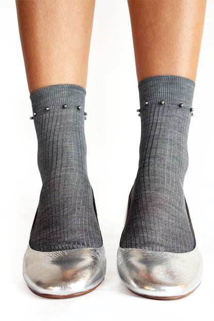 Maria La Rosa Piercing Socks - Grey Melange