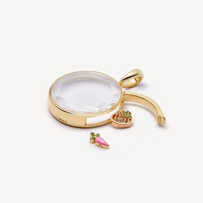 Loquet London- Mini Round Rolo Locket Necklace Set 18K