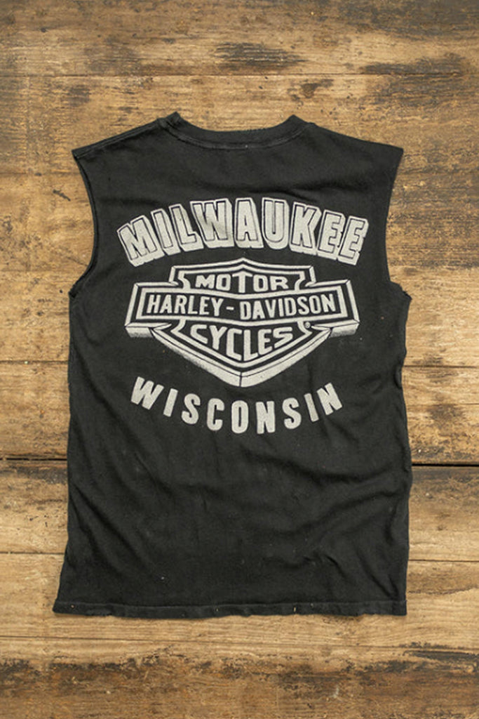 Madeworn Harley Davidson -Coal Pigment Muscle Tank