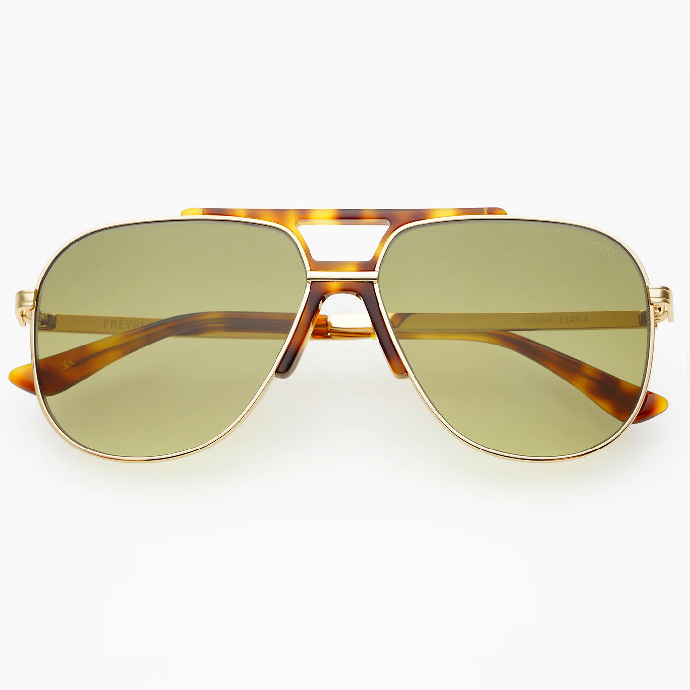 Freyrs Logan Sunglasses - Gold/Fade Green