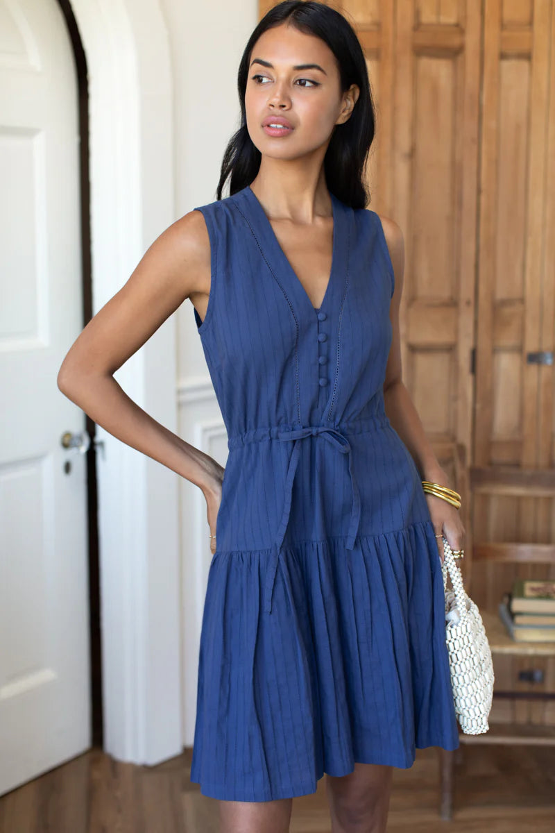 Emerson Fry Basque Sundress Short - Blue Indigo