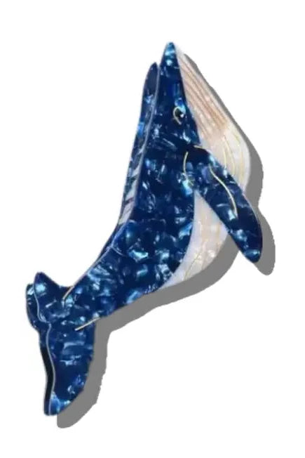 Solar Eclipse Hand-Blue Whale Hair Clip