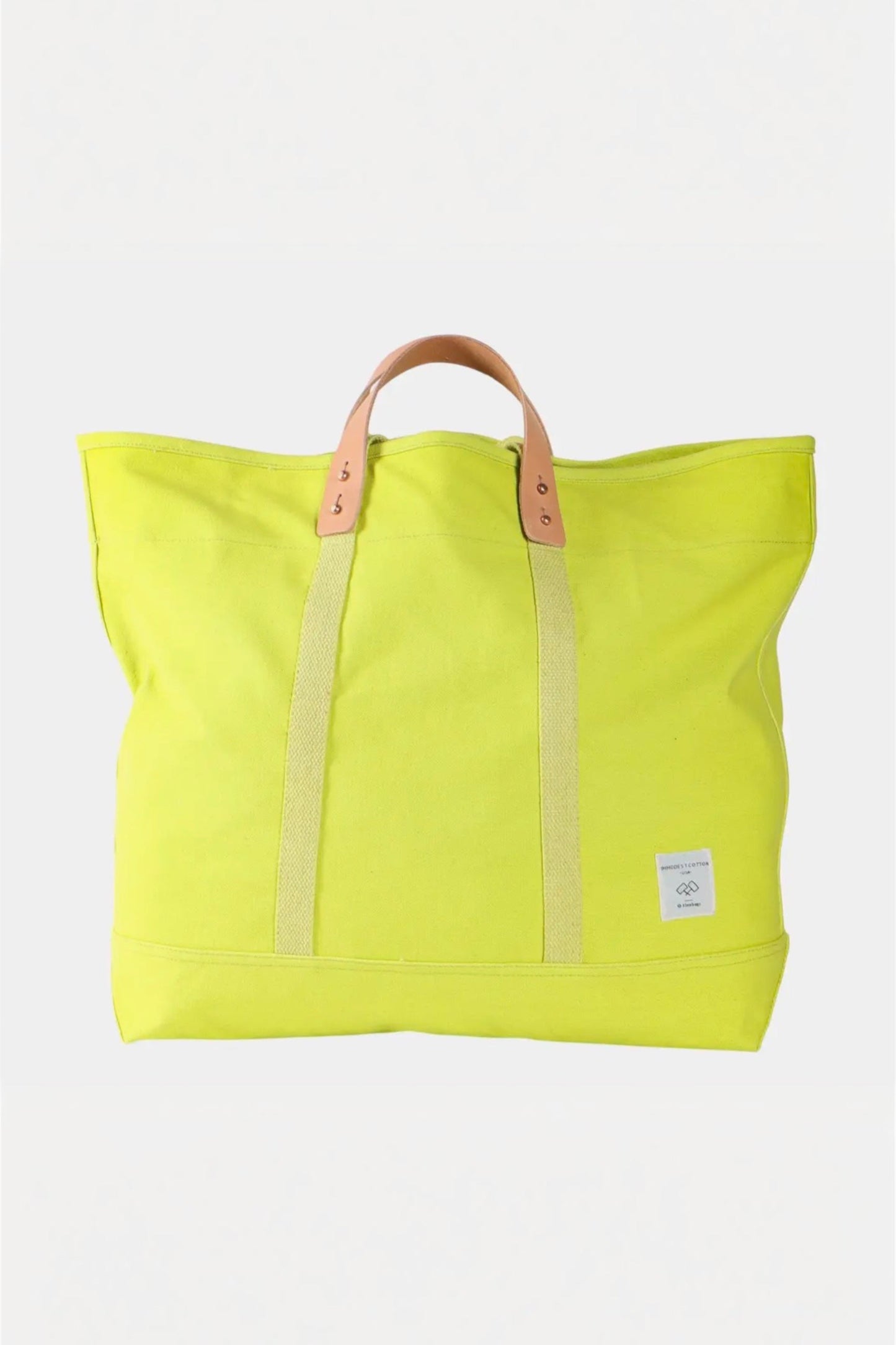 IMMODEST COTTON - Large East West Tote | Lime