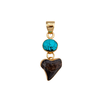 Charles Albert Alchemia Turquoise and Shark Tooth Pendant