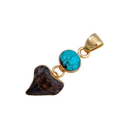 Charles Albert Alchemia Turquoise and Shark Tooth Pendant