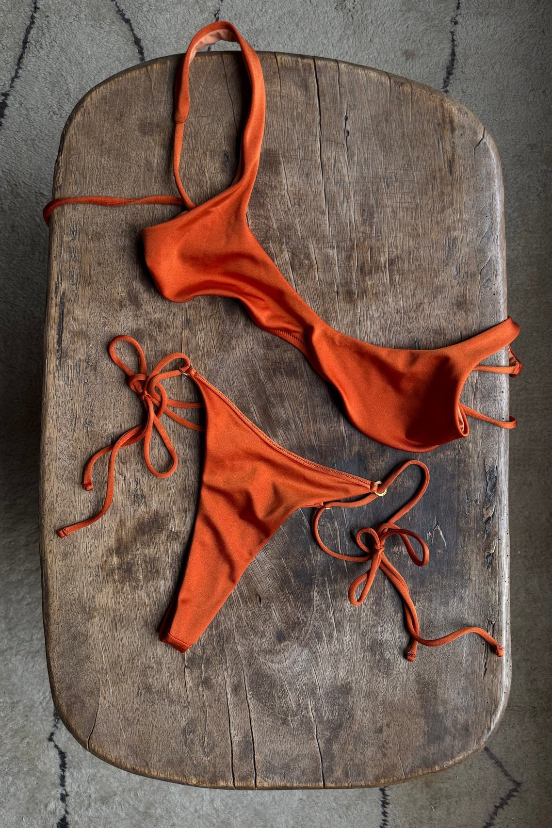Anane-Scoop Neck Top in Orange Sunset