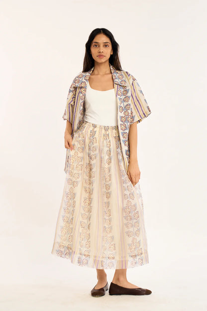 Rujuta Sheth-Hue Skirt in Iris Blush