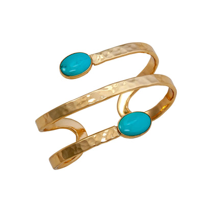 Charles Albert Alchemia Turquoise Hammered Wrap Cuff