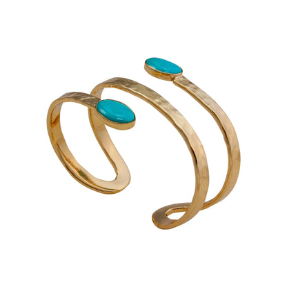 Charles Albert Alchemia Turquoise Hammered Wrap Cuff