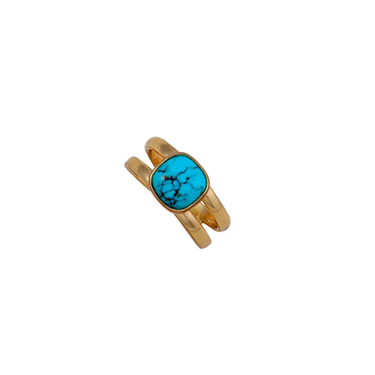 Charles Albert Alchemia Square Turquoise Adjustable Cuff Ring